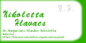 nikoletta hlavacs business card